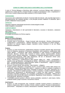 Chimica Biologica e biochimica della nutrizione