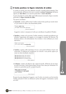 Il testo poetico: le figure retoriche di ordine