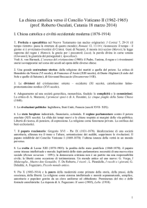 La chiesa cattolica verso il Concilio Vaticano II (1962