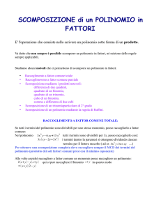 SCOMPOSIZIONE di un POLINOMIO in FATTORI