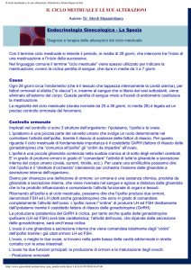 Il ciclo mestruale e le sue alterazioni. Ostetricia e Ginecologia on line