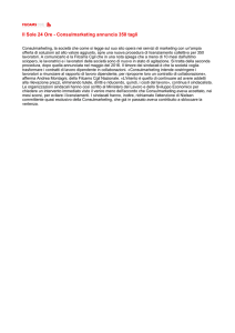 Il Sole 24 Ore - Consulmarketing annuncia 350 tagli