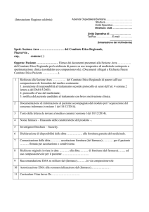 (Intestazione Regione calabria) Spett. Sezione Area