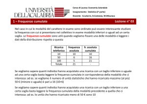 Lezione n° 03 1 – Frequenze cumulate