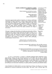LA VITA, LA SOLITUDINE, LA PUREZZA. La filosofa spagnola María