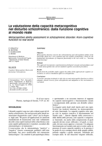 La valutazione della capacità metacognitiva nel disturbo