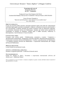 Economia Politica - Università per Stranieri "Dante Alighieri"