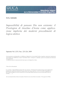 Impossibilità di pensare Dio non esistente : il Proslogion di Anselmo