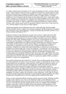 decalogo per la pace - Parrocchia Cristo Re Milano