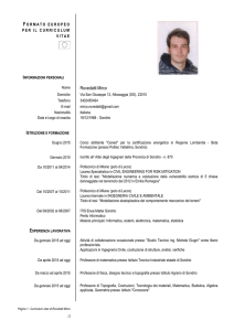 curriculum vitae, formato europeo
