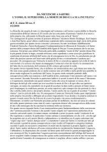 DA NIETZSCHE A SARTRE: L`UOMO, IL SUPERUOMO, LA MORTE