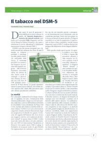 Editoriale. [Il tabacco nel DSM