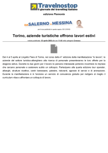 Torino, aziende turistiche offrono lavori estivi