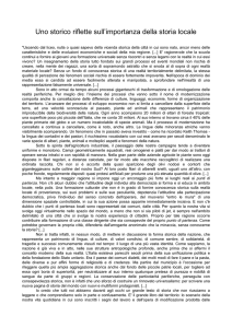 La riflessione di uno storico sull`importanza della storia locale