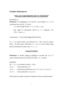 Sulle partizioni di insiemi