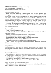 DIRITTO CANONICO milani