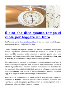 Il sito che dice quanto tempo ci vuole per leggere un libro