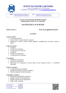 matematica e scienze - classe iii