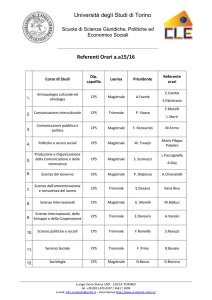 Commissione orari ScuolaCLE - Scuola di Scienze Giuridiche