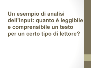 Un esempio di analisi dell`input: quanto è leggibile e comprensibile