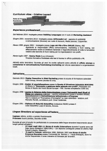 Curriculum Vitae Cons. Lazzeri Cristina
