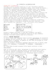 LA CORRETTA ALIMENTAZIONE Sali minerali Proteine Vitamine