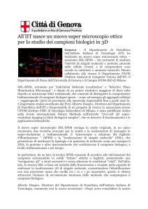 All`IIT nasce un nuovo super microscopio ottico per lo studio dei