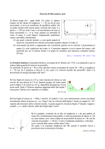 Esercizi di Meccanica: urti