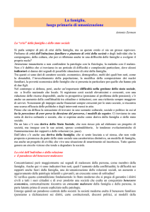 La famiglia, luogo primario di umanizzazione