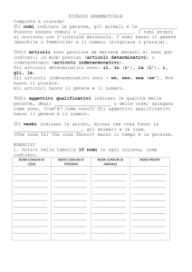 RIPASSO GRAMMATICALE Completa e ricorda!