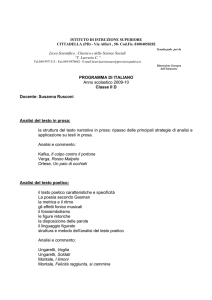Susanna Rusconi Analisi del testo in prosa