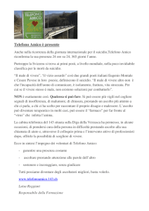 09.09. Giornata mondiale per la prevenzione del suicidio