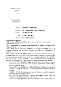Nome TERESIO AVITABILE Indirizzo 43, Via Tomaselli, 95124