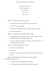 MOD. N. 1 IL SISTEMA ECONOMICO (14 ORE) • I concetti base