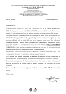 lettera informativa questionario rilevazione statistica