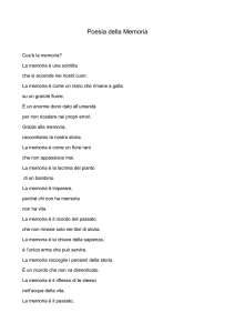 Poesia della Memoria - fantini