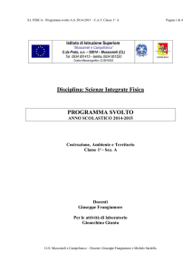 Programma svolto 2014-15 Classe 1A