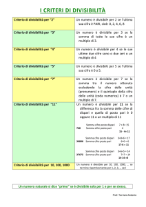 Regole di divisibilità e scomposizione in fattori primi