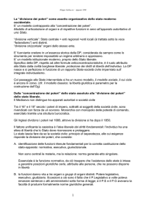 La “divisione dei poteri” come assetto organizzativo dello stato