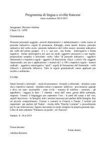 FRANCESE 1^A AFM - IIS Vignarelli Sanluri