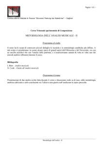 Metodologie dell`analisi musicale II
