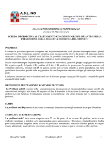 Scheda informativa al trattamento con immunoglobulina anti-D
