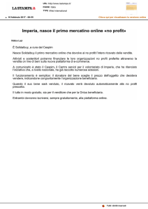 Imperia , nasce il primo mercatino online noprofit»
