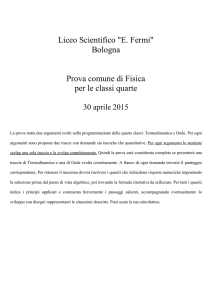 Liceo Scientifico "E. Fermi" Bologna Prova comune di Fisica per le