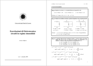Esercitazioni di Elettrotecnica: circuiti in regime sinusoidale