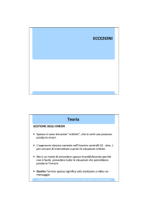 ECCEZIONI Teoria