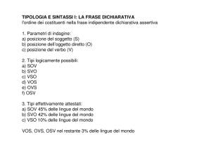 TIPOLOGIA E SINTASSI I: LA FRASE