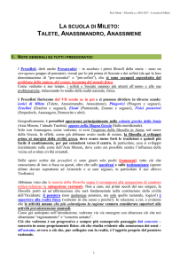 LA SCUOLA DI MILETO: TALETE, ANASSIMANDRO, ANASSIMENE