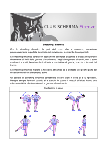 Stretching dinamico Con lo stretching dinamico le parti del corpo