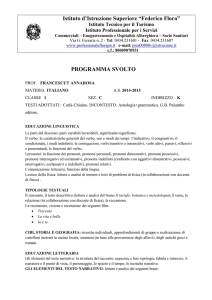 Programma Italiano Classe I - IIS Federico Flora